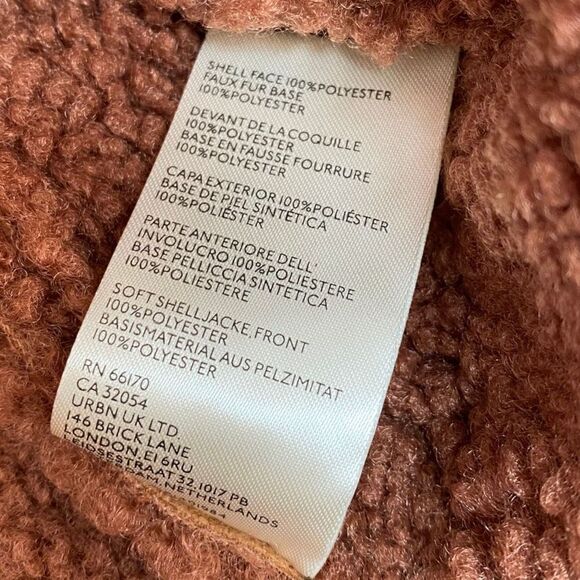 Free People Brown Diogo Sherpa Coat Penny Lane size M NWT New $248  Polyester - Picture 10 of 11